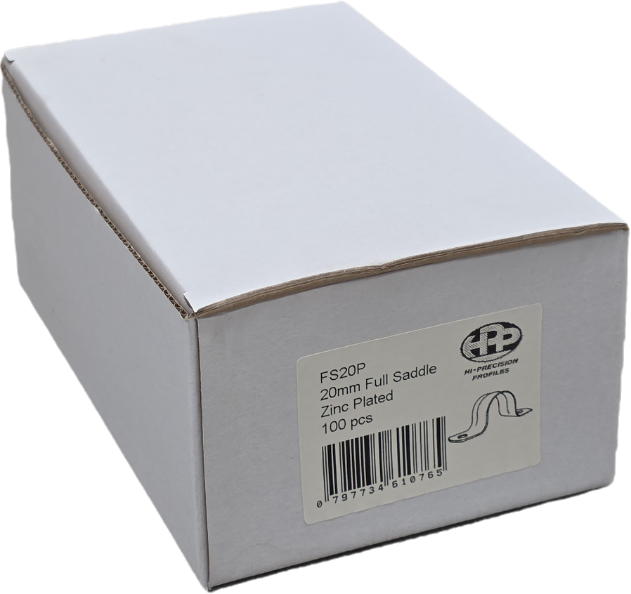 Full Saddle Zinc Plated 20mm - 100 Pack