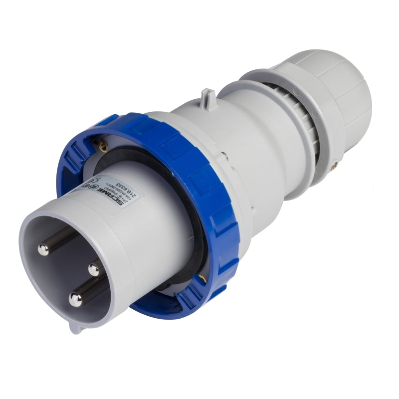 218.12533 - SCAME Optima IEC Plug 125A 2P+E 6h IP66/IP67/IP69