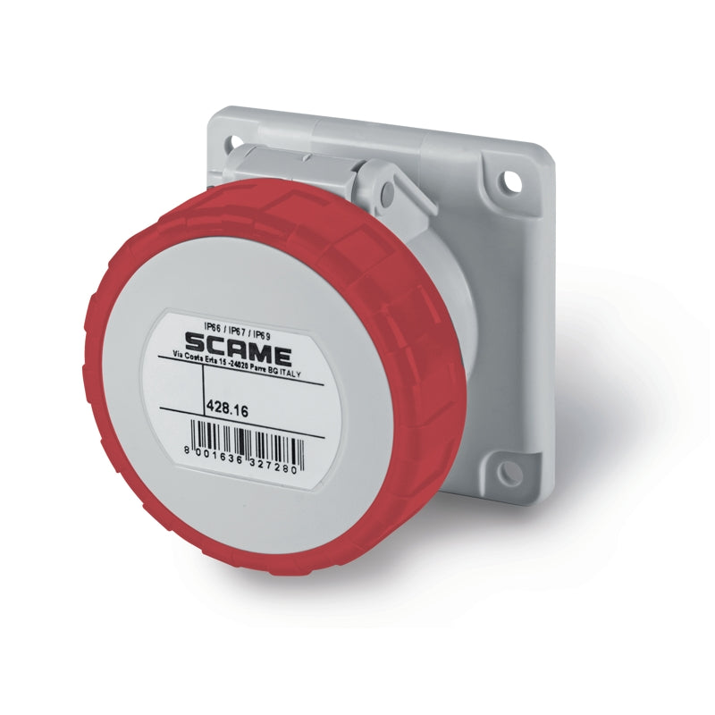 428.1667 Scame Optima Flush Mount Socket IP66/IP67 3P+N+E 1