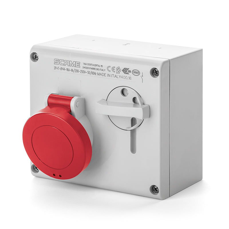 500.3286 Scame Omnia Interlocked Socket 3P+E IP44 32A 6h