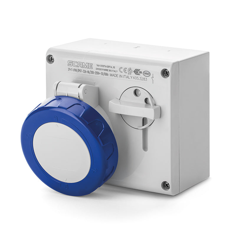 505.3283 Scame Omniaplus Interlocked Socket 2P+E IP67 32A 6h