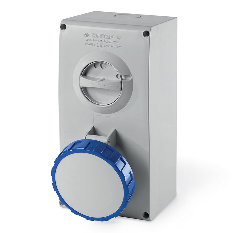 505.6383 - Interlocked Socket 2P+E 63A 6h IP66/67