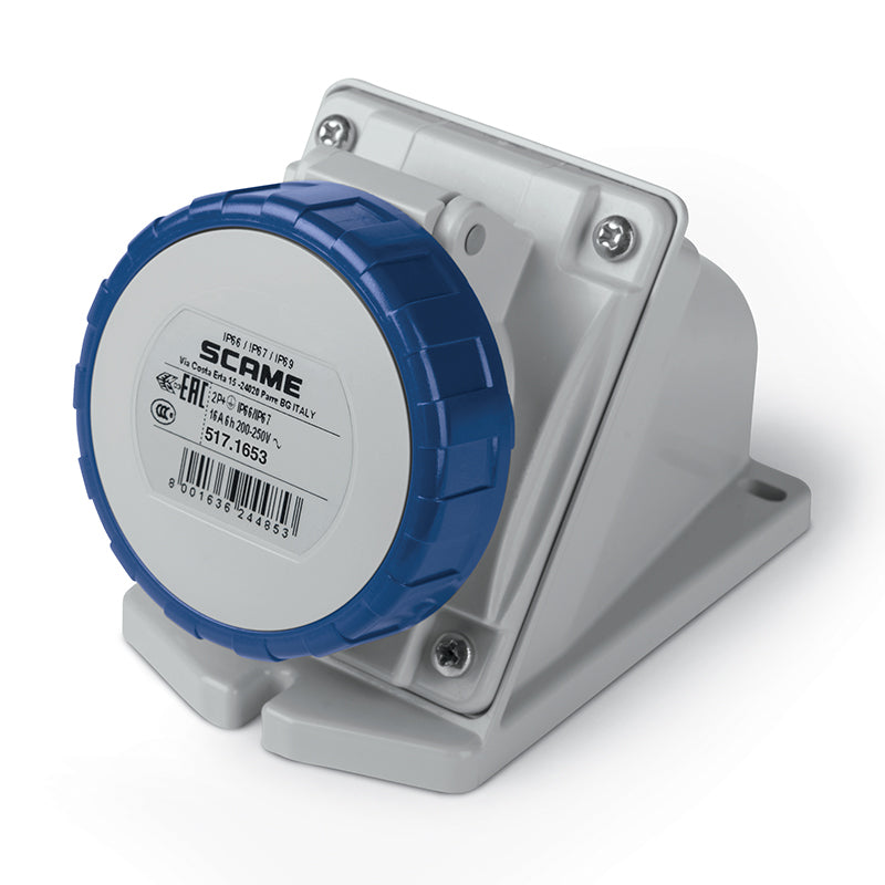 517.1653 Scame Optima Surface Mounting Socket 2P+E IP67 16A 6h