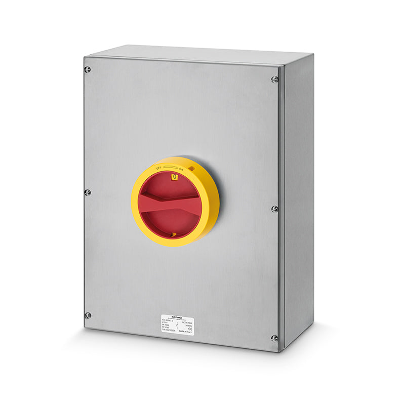 SCAME Switch Disconnector 160A 3P+SN IP65 (Emergency - Yellow/Red)