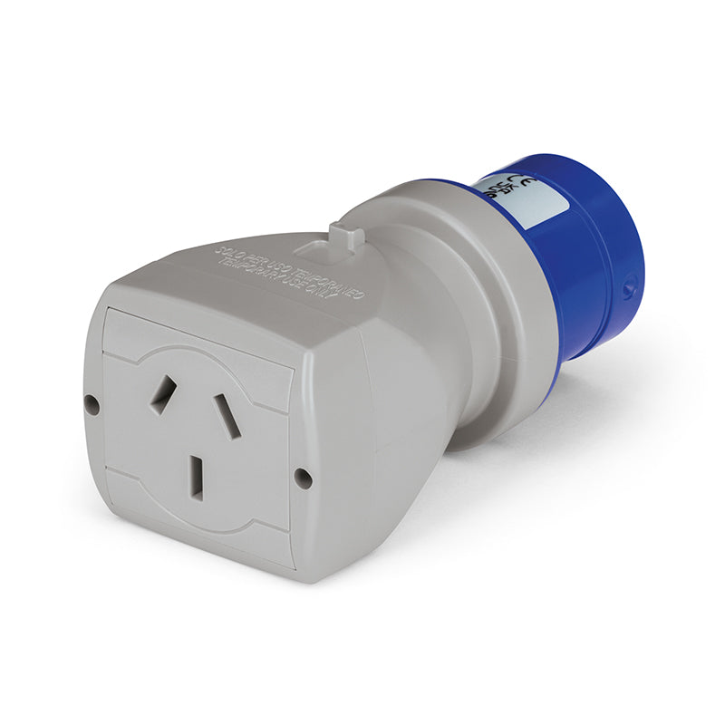 610.378 AUS TO IEC ONE-WAY ADAPTOR 16A 2P+E 250V 6h Type I plug