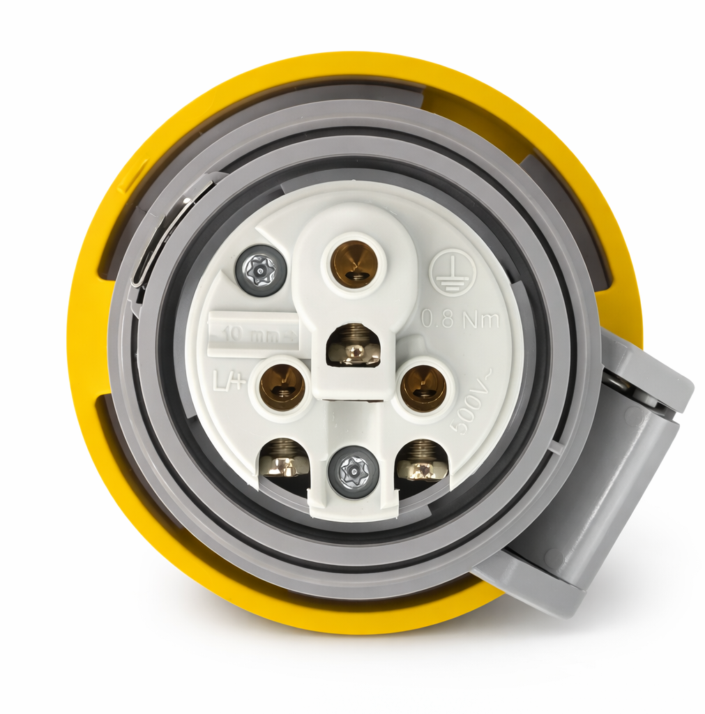 318.1640 Scame Optima IEC Connector 16A 2P+E 4h IP66/IP67/IP69