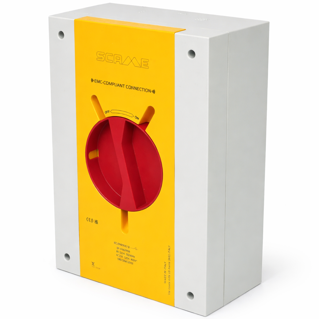 SCAME Switch Disconnector EMC 125A 3P IP66/IP69 (Emergency - Yellow/Red)