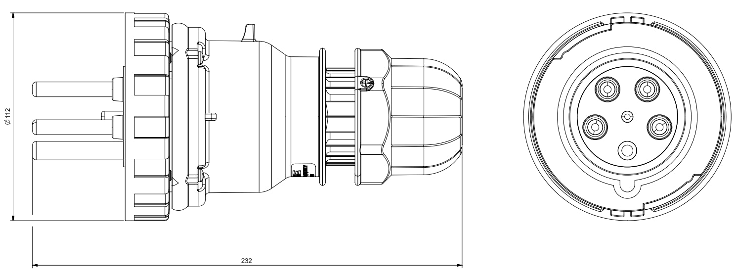 218.6337 - SCAME Optima IEC Plug 63A 3P+N+E 6h 346-415V