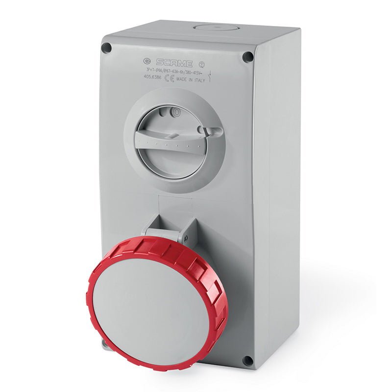 505.6387 Scame Omnia Interlocked Socket 3P+N+E 63A 6h IP66/67