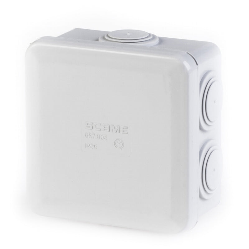 CUBIK 960 Series Junction Box – 80 × 80 × 40 mm, IP55, Grey Thermoplastic (GW 960 °C)