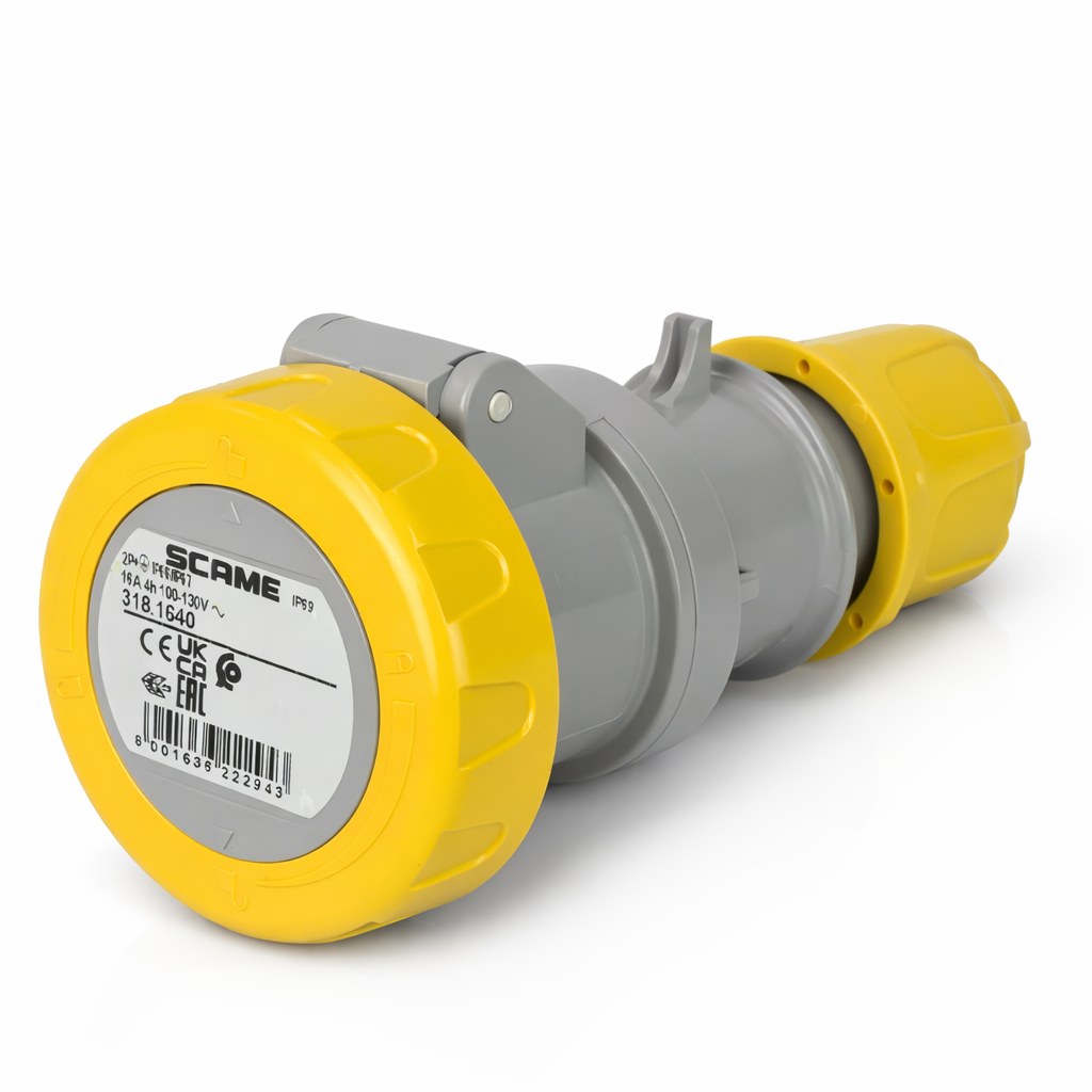 318.1640 Scame Optima IEC Connector 16A 2P+E 4h IP66/IP67/IP69