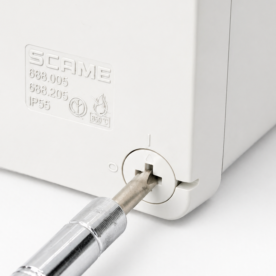 688.205 SCAME CUBIK 960 Junction Box Grey Thermoplastic With Blank Sides