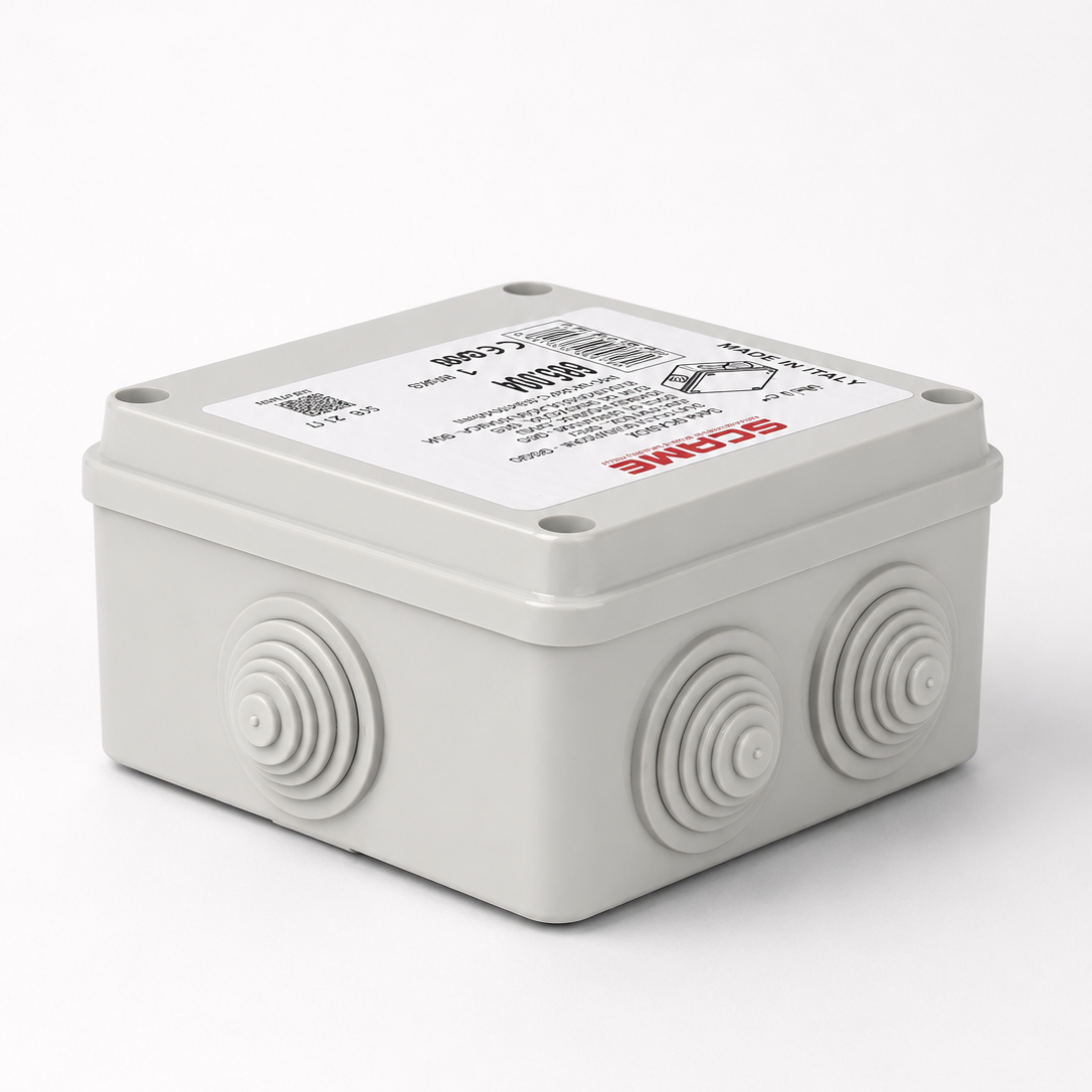 685.004 SCAME SCABOX Junction Box  Halogen Free Grey Engineering Plastic With Cable Sleeves