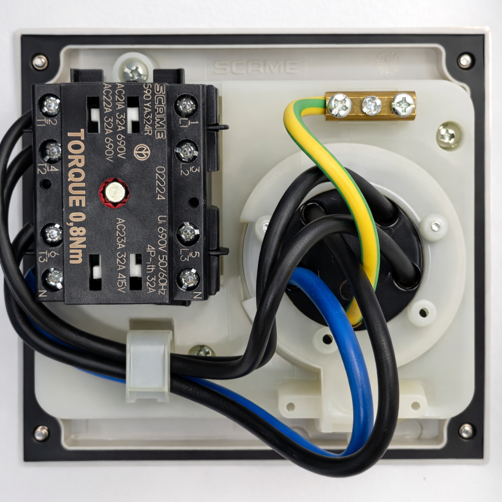 505.3287 Scame Omnia Interlocked Socket 3P+N+E IP67 32A 6h