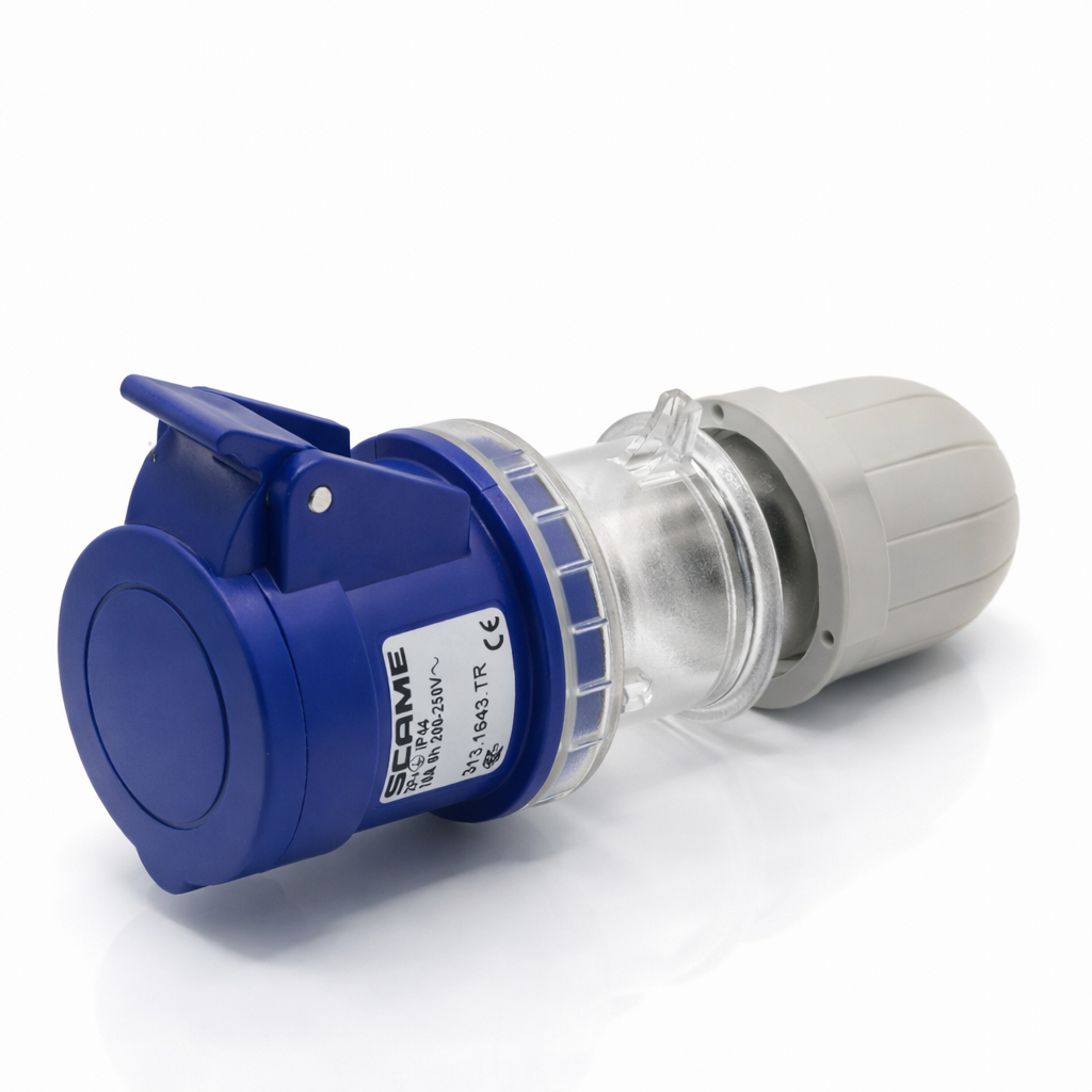 313.1643.TR Scame Optima IEC Connector 2P+E IP44 16A 6h 200-250V AC