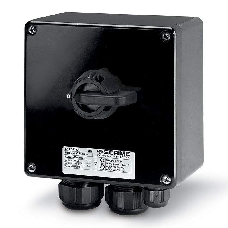 SWITCH DISCONNECTOR
25A 3/4P IP66 160x160x90mm II 2GD GENERAL GREY/BLACK GW 960°C